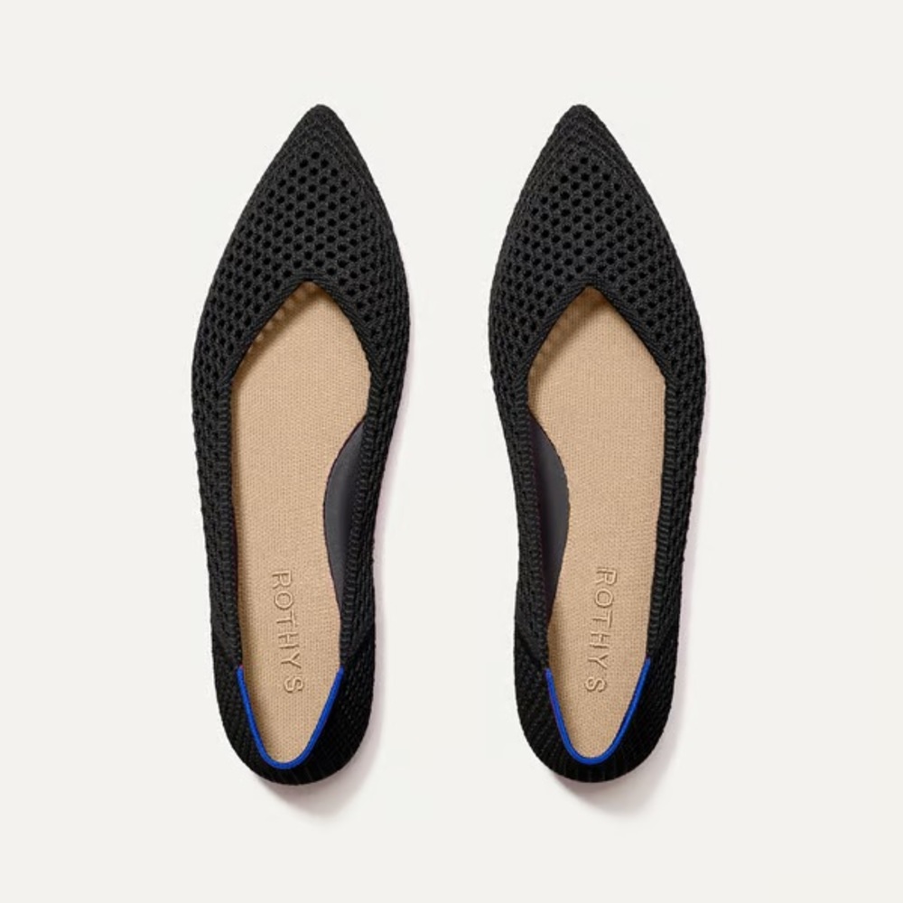 NIB Rothy's Point Noir Mesh  Flats